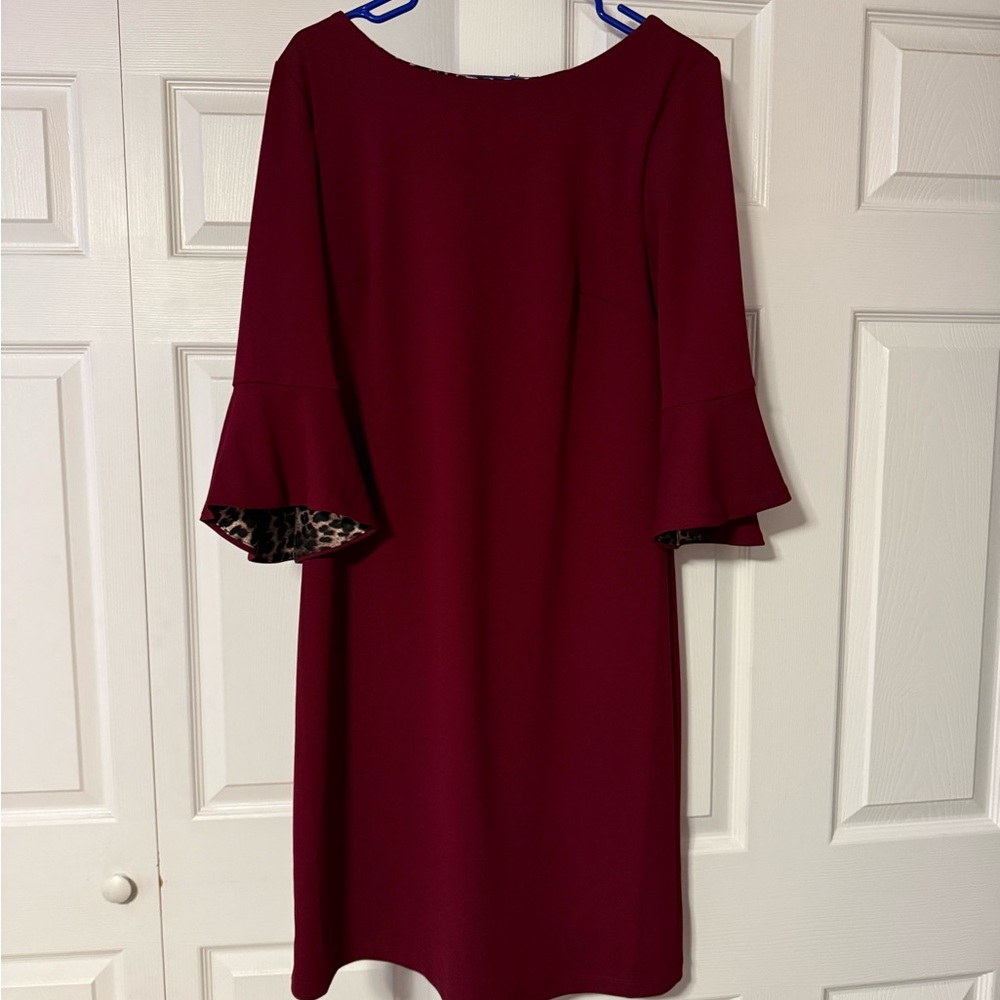 Liz Claiborne Burgundy Long Sleeve Dress